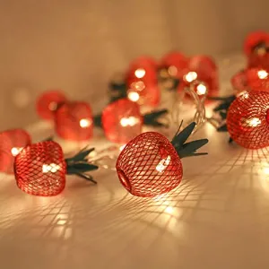 10 LED Apple String Lights - Metal Mesh - Battery Operated - Fairy String Lights - 1 Pack