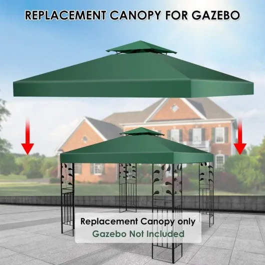 10' x 10'  2-Tier 3 Colors Patio Canopy Top Replacement Cover-Green