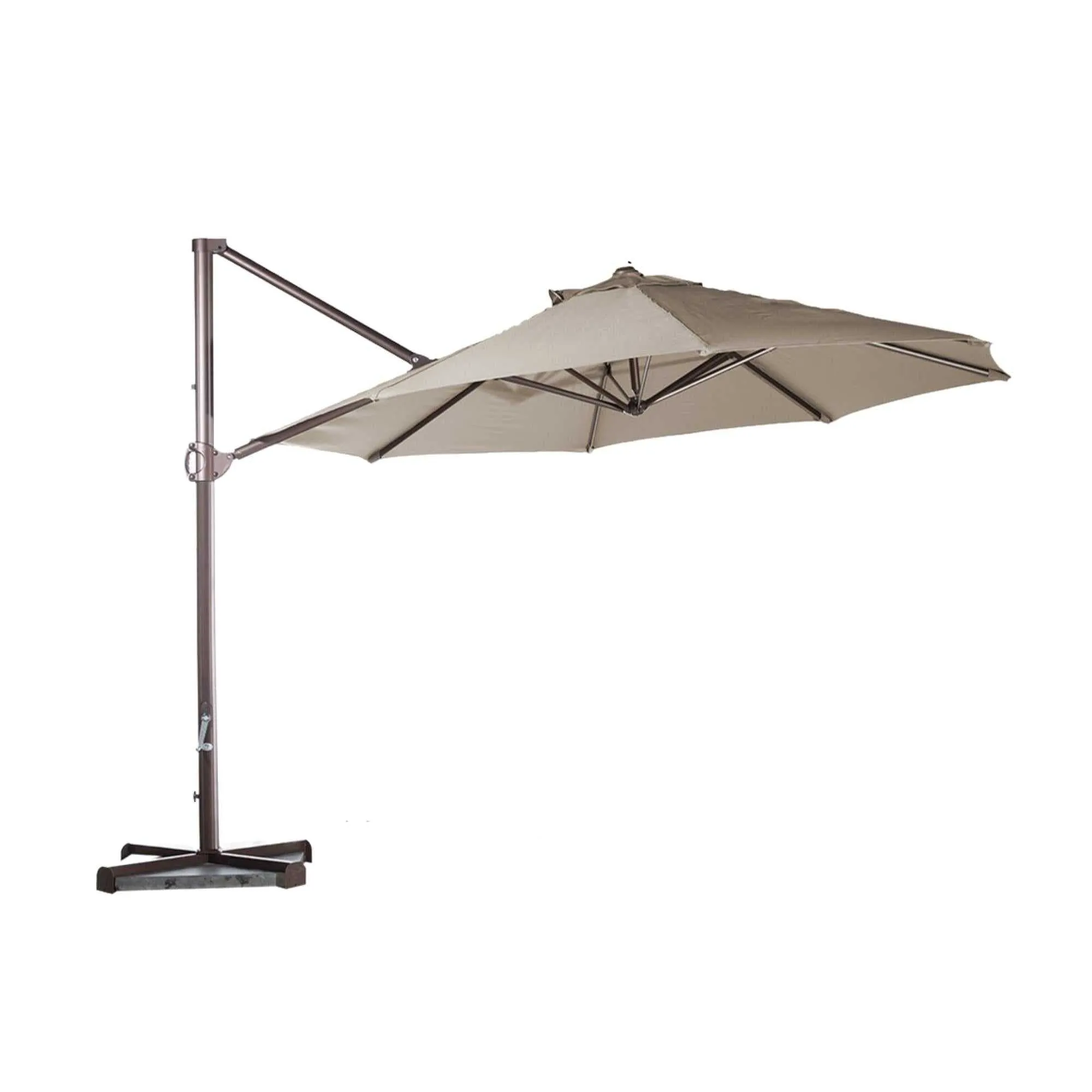 10ft Cantilever Supported Bar Umbrella 8 Rib Replacement Canopy Taupe