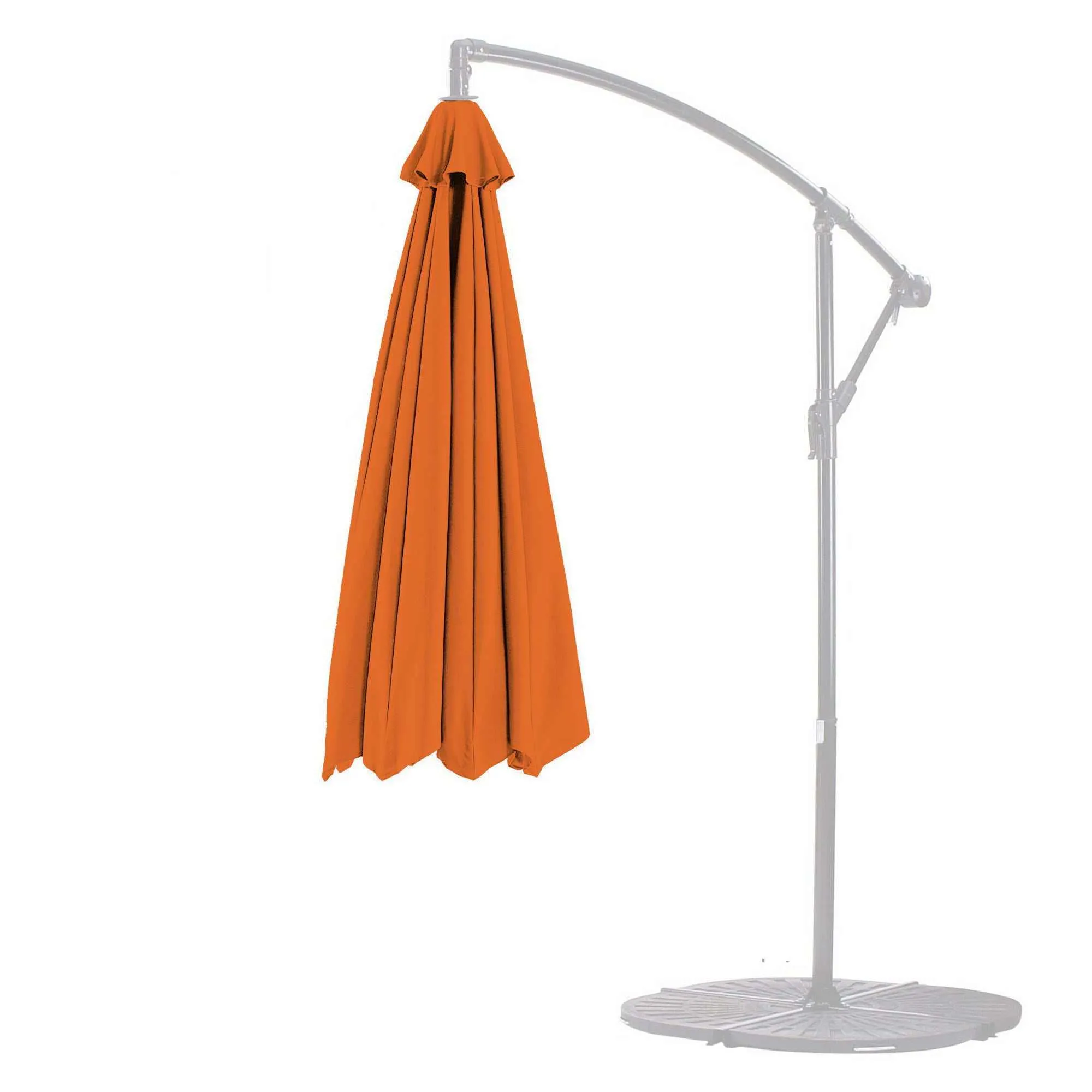 11ft Cantilever Hanging Umbrella 8 Rib Replacement Canopy Tuscan Orange