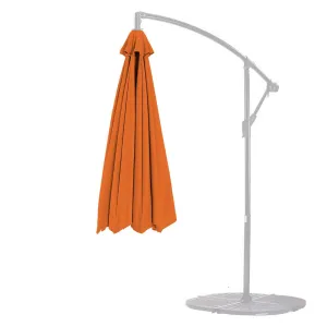 11ft Cantilever Hanging Umbrella 8 Rib Replacement Canopy Tuscan Orange