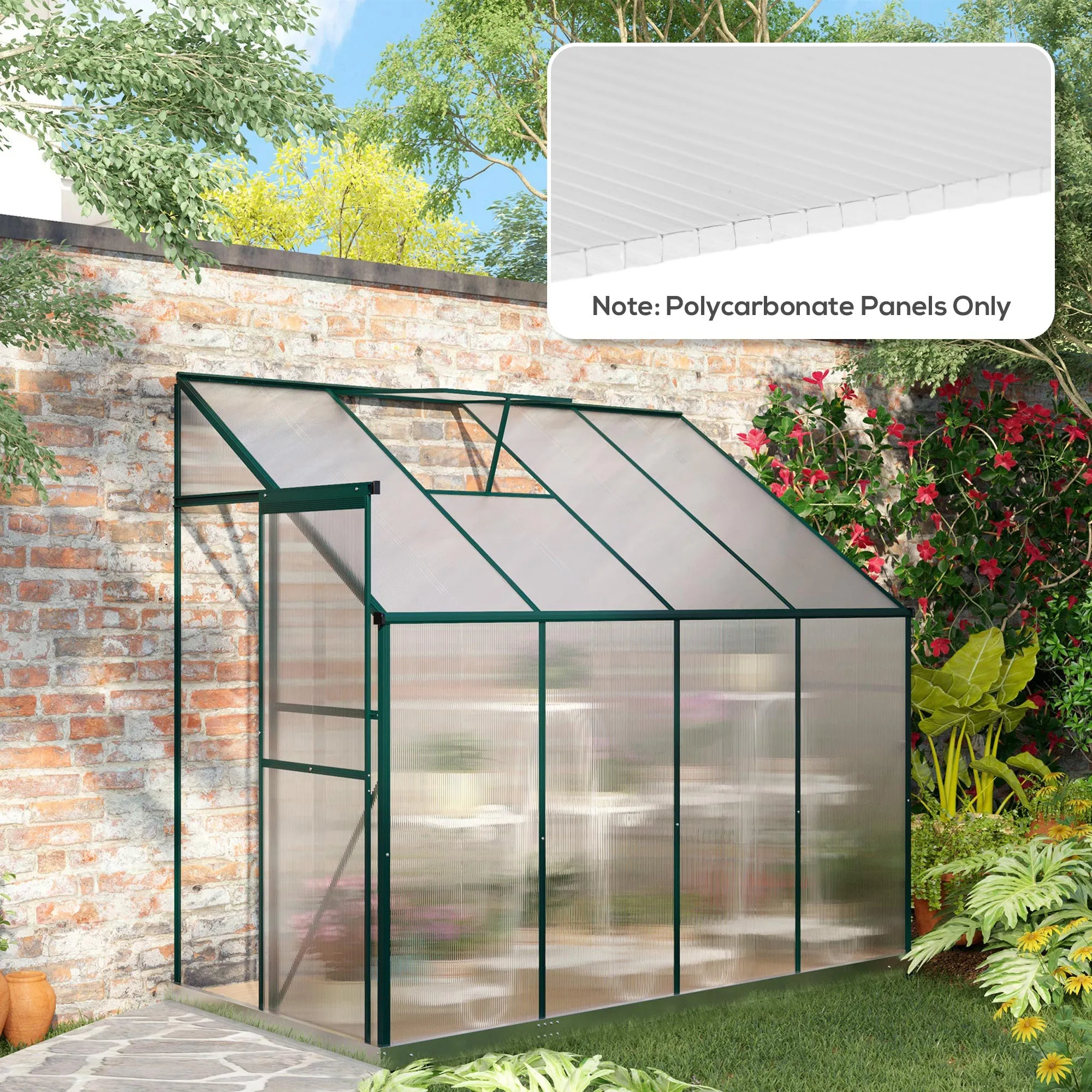 14 Piece Polycarbonate Sheets, 121 x 61 x 0.4cm Twin-Wall Plastic Roofing Sheets, 10m² Replacement Greenhouse Panels, Waterproof, UV Protection, Clear