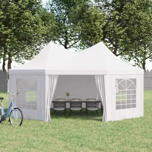 22x16 ft Octagonal Wedding Party Marquee Carport Canopy Tent with Removable Walls - White