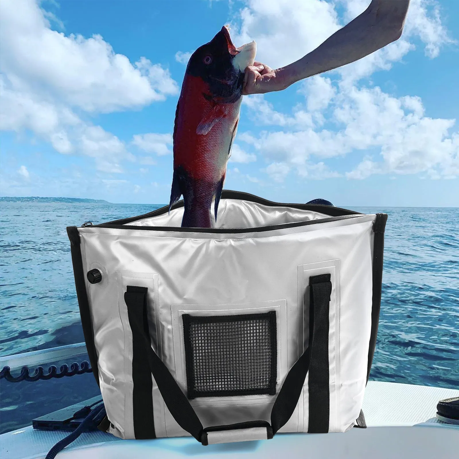 26L Insulated Fish Bag Cooler With Flat Bottom