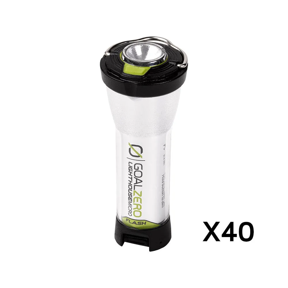 (40-Pack) Lighthouse Micro Flash USB Rechargeable Lanterns