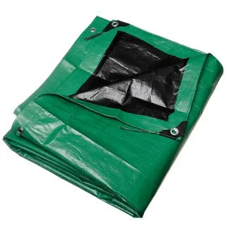 6' x 8' Heavy Duty Green/Black Poly Tarps (10 mil)