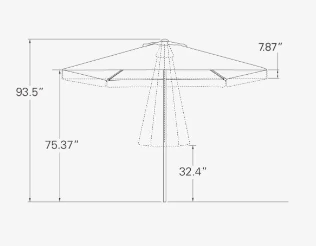 7' SQ Commercial Umbrella