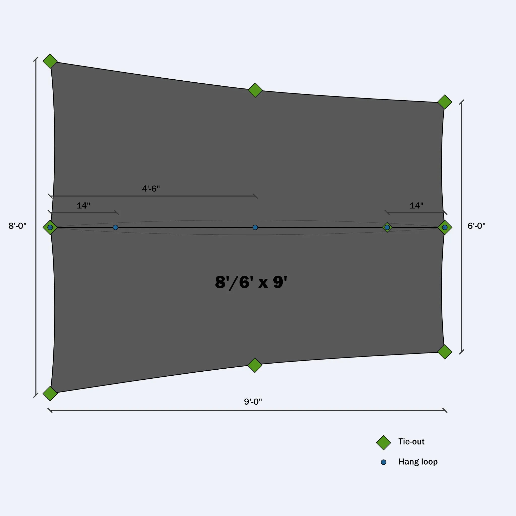 8'/6' Tapered Tarp - Recycled Silpoly