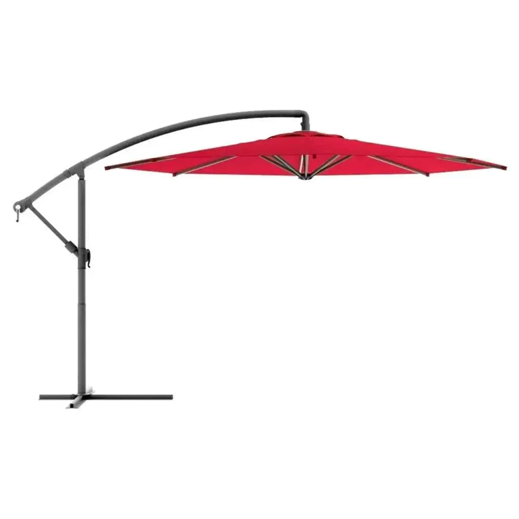 9 ft Cantilever Hanging Umbrella 6 Rib Replacement Canopy Red