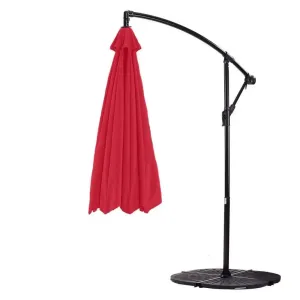 9 ft Cantilever Hanging Umbrella 6 Rib Replacement Canopy Red