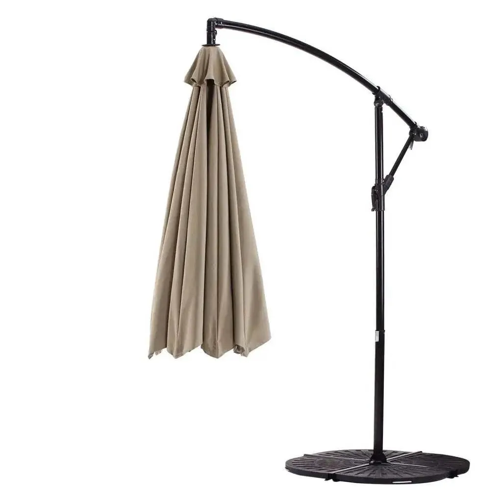 9 ft Cantilever Hanging Umbrella 6 Rib Replacement Canopy Taupe