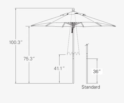 9' Hardwood Market Umbrella