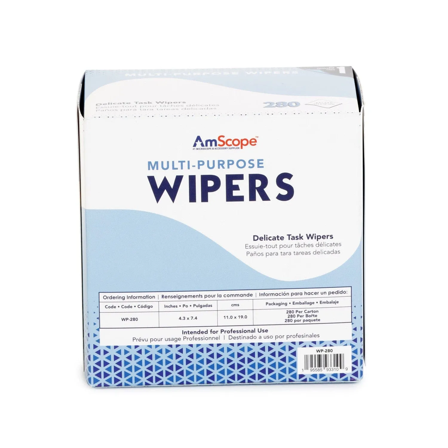 AmScope Multi-Purpose Task Wipers - 280 Count