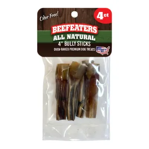 Beefeaters 4" Natural Bully Sticks, 4 ct