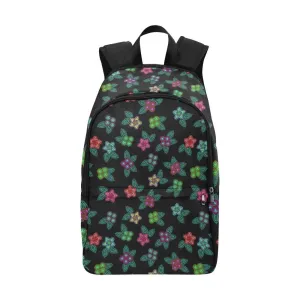 Berry Flowers Black Backpack for Adult