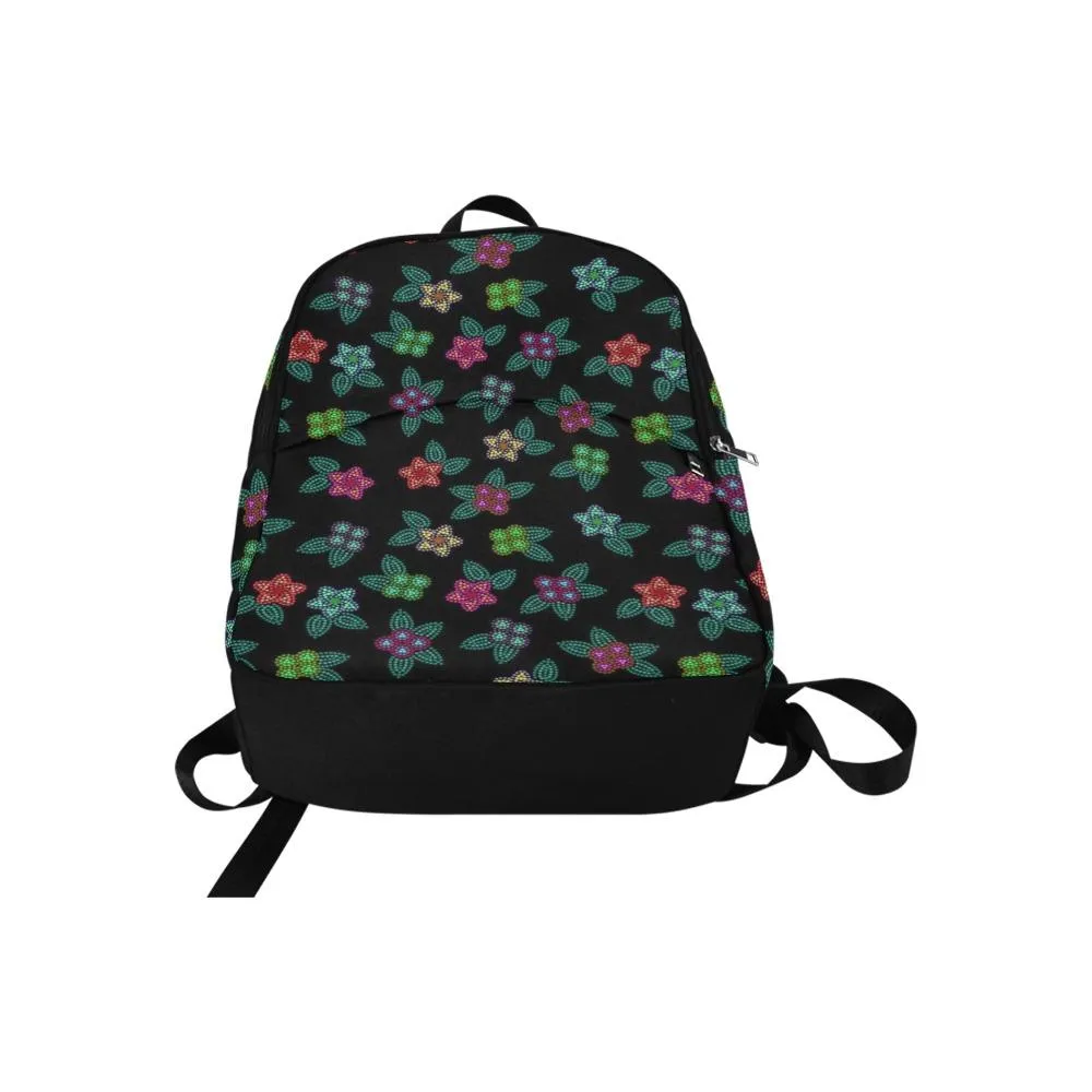 Berry Flowers Black Backpack for Adult