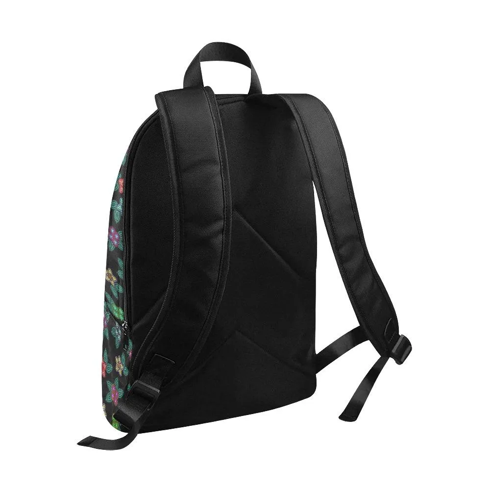 Berry Flowers Black Backpack for Adult