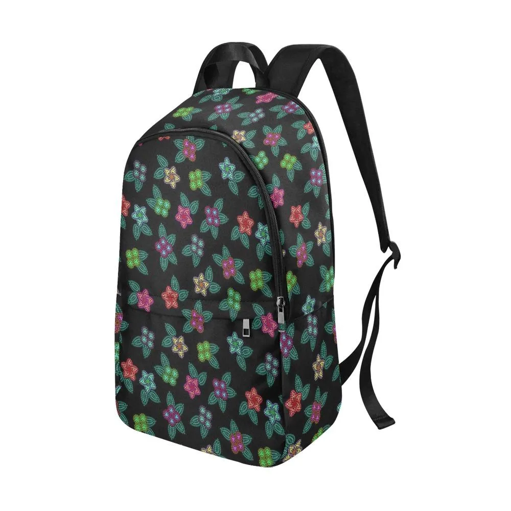 Berry Flowers Black Backpack for Adult