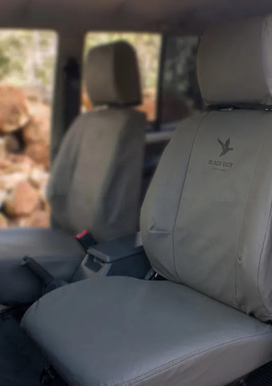 Black Duck Canvas Seat Covers Iveco  Powerstar 7700 Grey