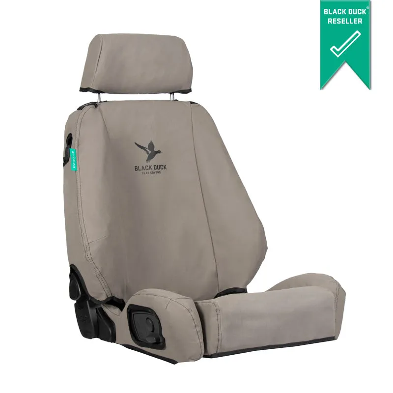 Black Duck Canvas Seat Covers Liebherr Artic Loaders Grey