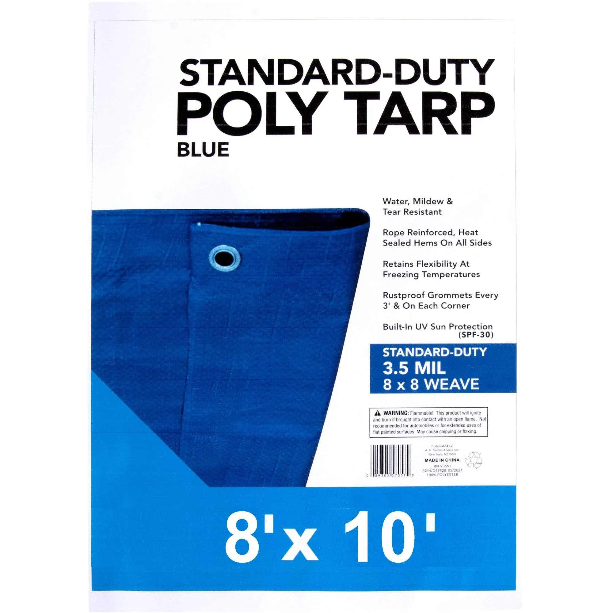 Blue Poly Tarps - 8' X 10'