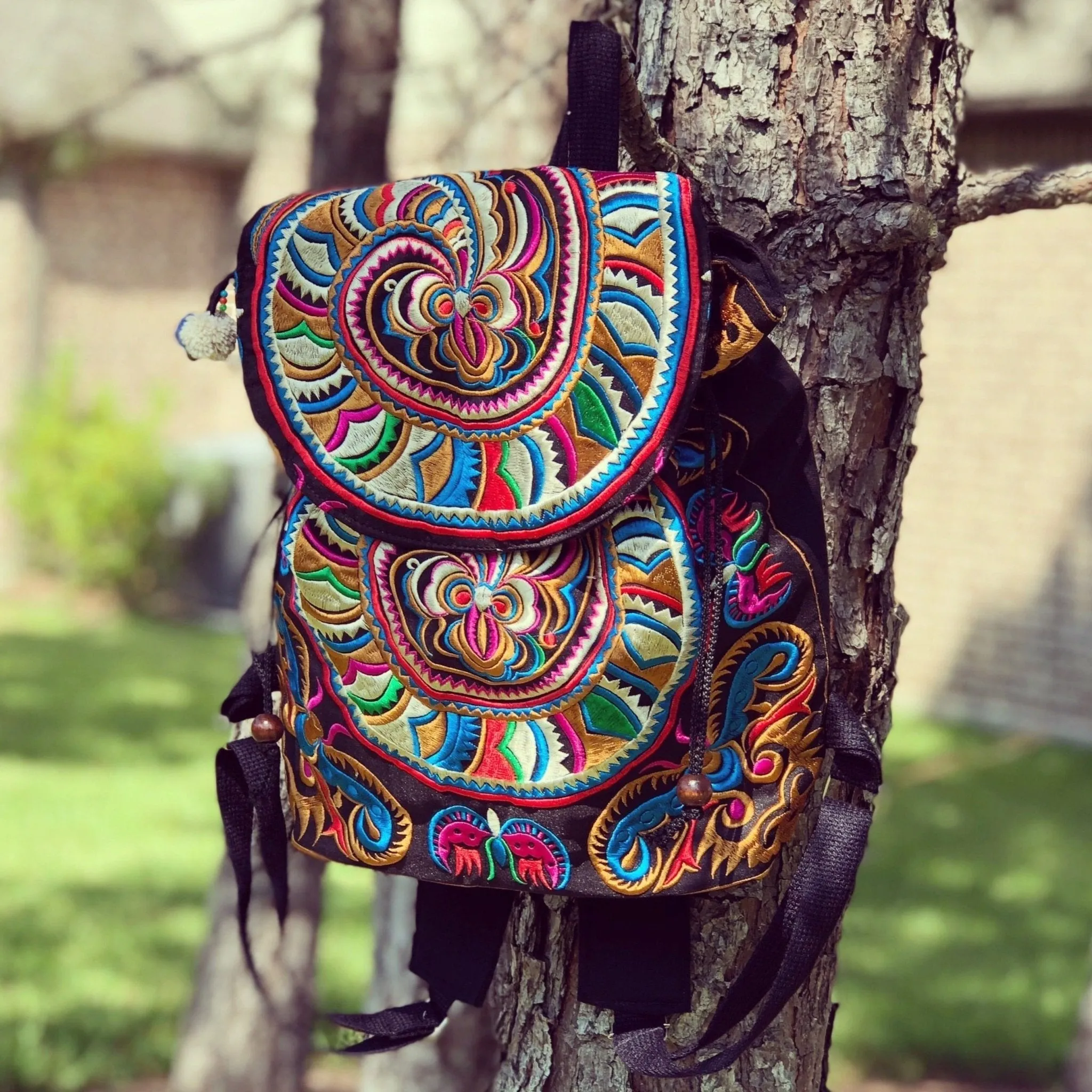 Colorful Bohemian Backpacks - Embroidered Boho Backpack