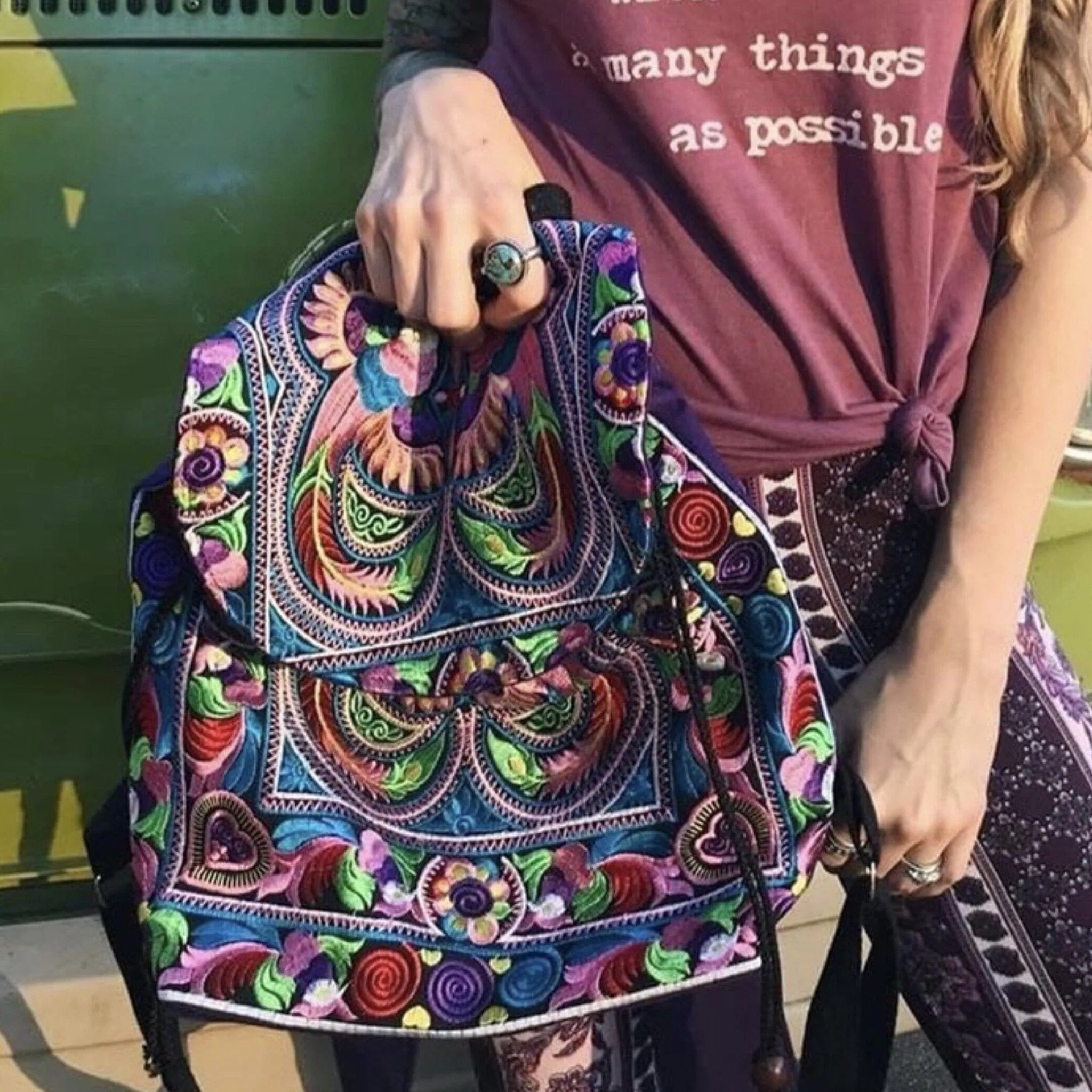 Colorful Bohemian Backpacks - Embroidered Boho Backpack