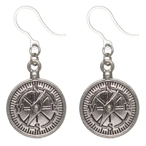 Compass Dangles Hypoallergenic Earrings for Sensitive Ears Made with Plastic Posts