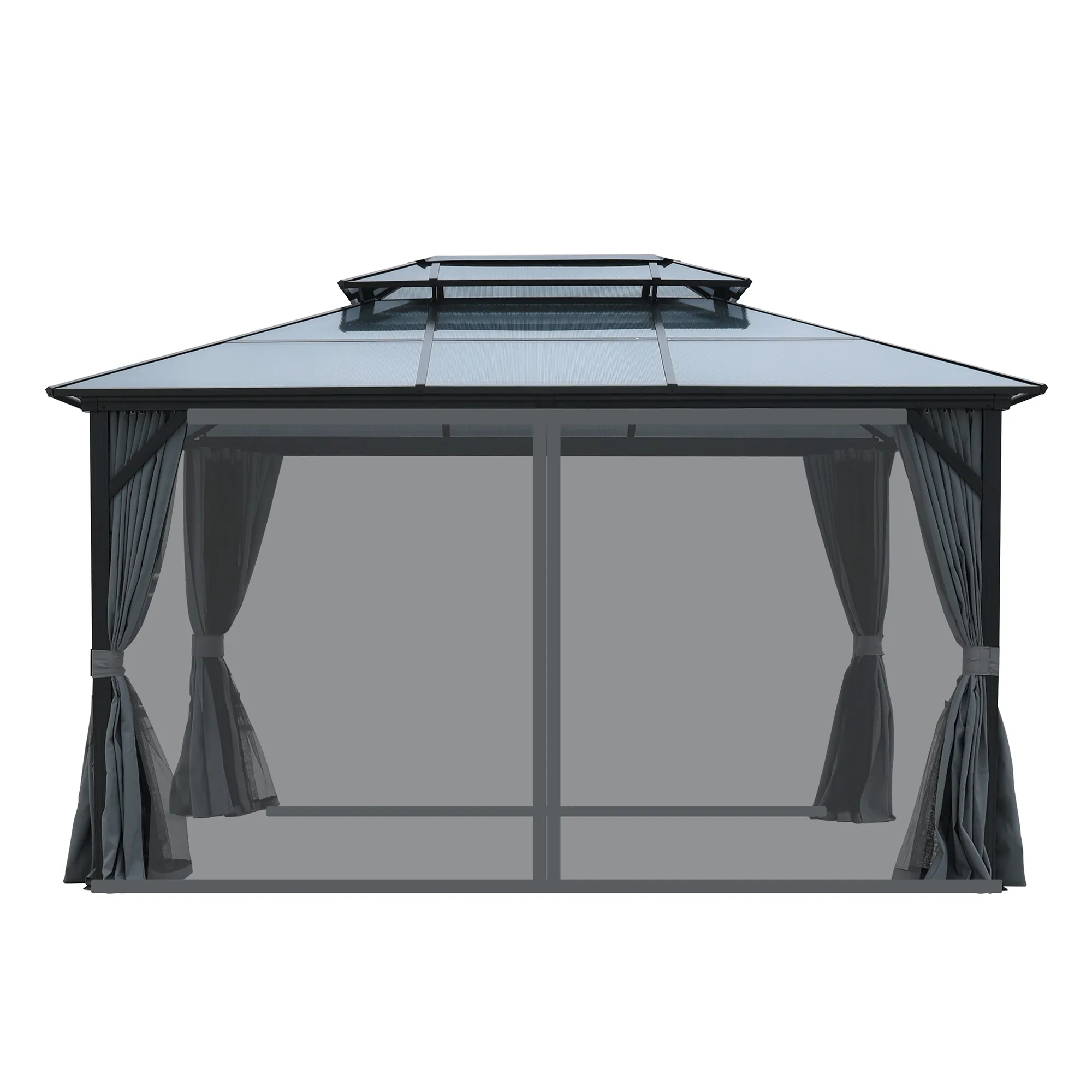 Delta 10X13 ft Patio Gazebo with Netting & Curtains - Black