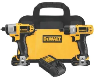 DeWalt® 12V MAX Cordless Combo Kits, DCF610 1/4 Screwdriver;DCF815, 1/4 Impact Driver, DCK210S2