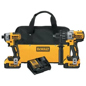 DeWalt® 20V MAX* Premium 5-Tool Combo Kit, 20 V, 1/2 in Hammerdrill, 1/4 in Imp Driver, 6-1/2 in Circular Saw, Work light, Recip Saw, DCK592L2