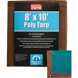 Do it Best 1 Side Green/1 Side Brown Woven 8 Ft. x 10 Ft. Medium Duty Poly Tarp