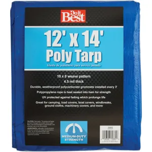 Do it Best Blue Woven 12 Ft. x 14 Ft. Medium Duty Poly Tarp