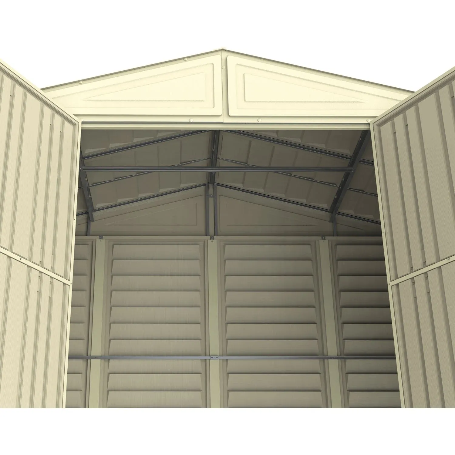 DuraMax | Woodbridge 10.5x5x7 Ft Vinyl Plastic Storage Shed with Foundation Frame