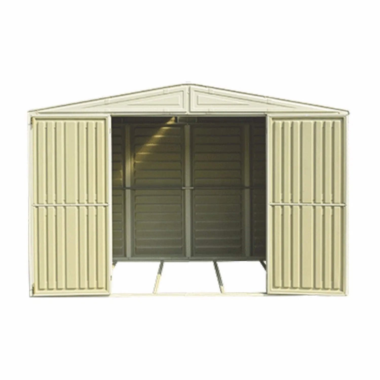 DuraMax | Woodbridge 10.5x5x7 Ft Vinyl Plastic Storage Shed with Foundation Frame