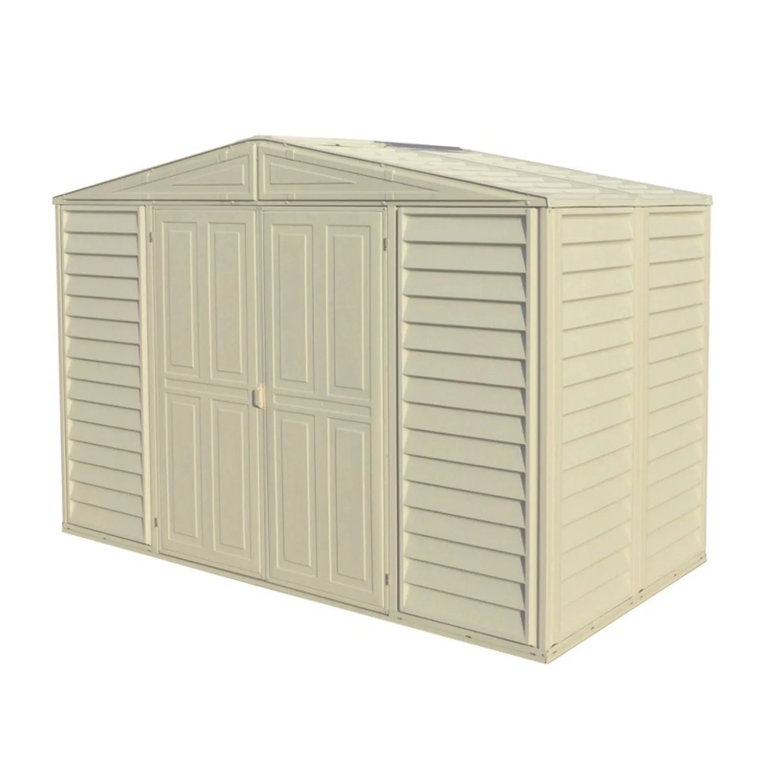 DuraMax | Woodbridge 10.5x5x7 Ft Vinyl Plastic Storage Shed with Foundation Frame