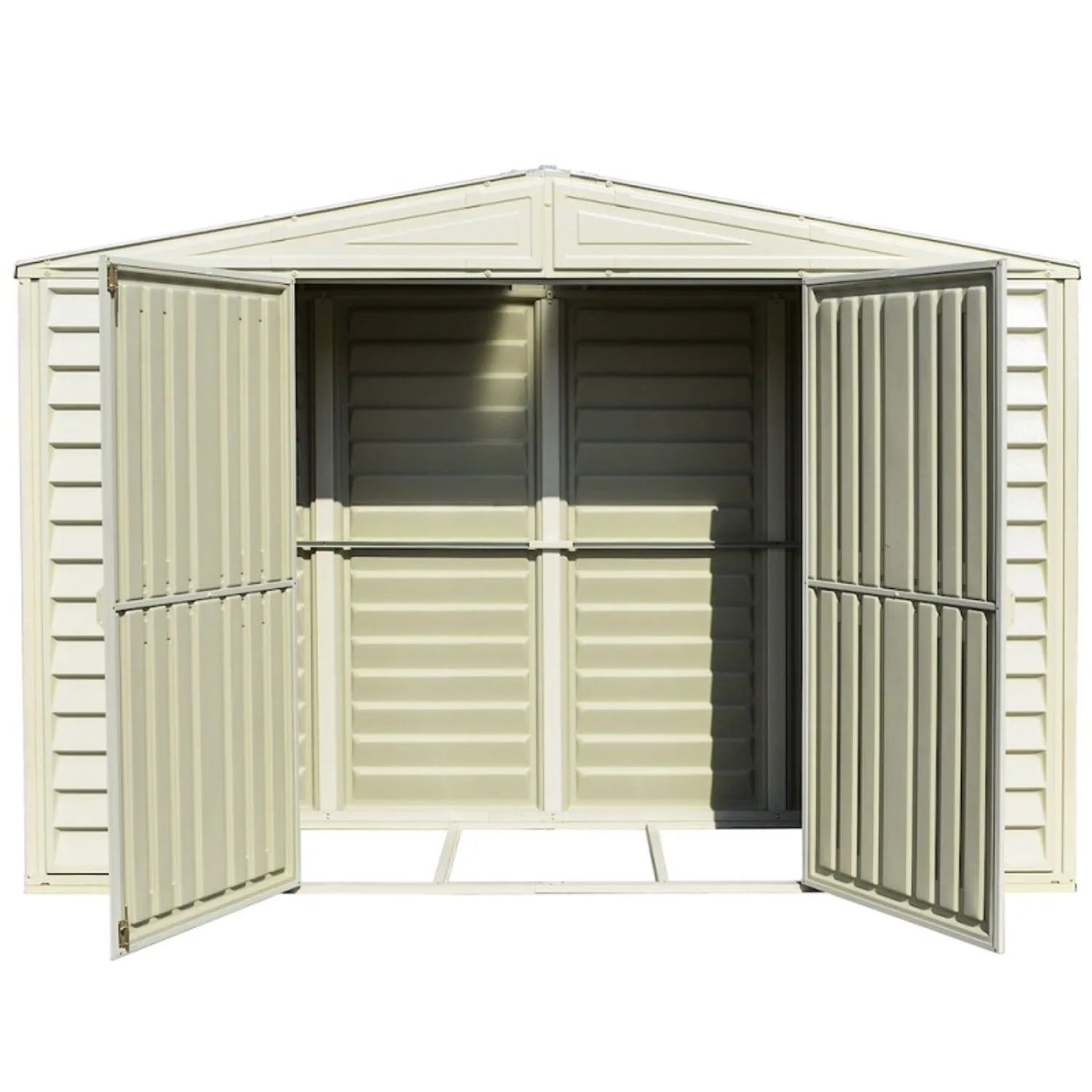 DuraMax | Woodbridge 10.5x5x7 Ft Vinyl Plastic Storage Shed with Foundation Frame