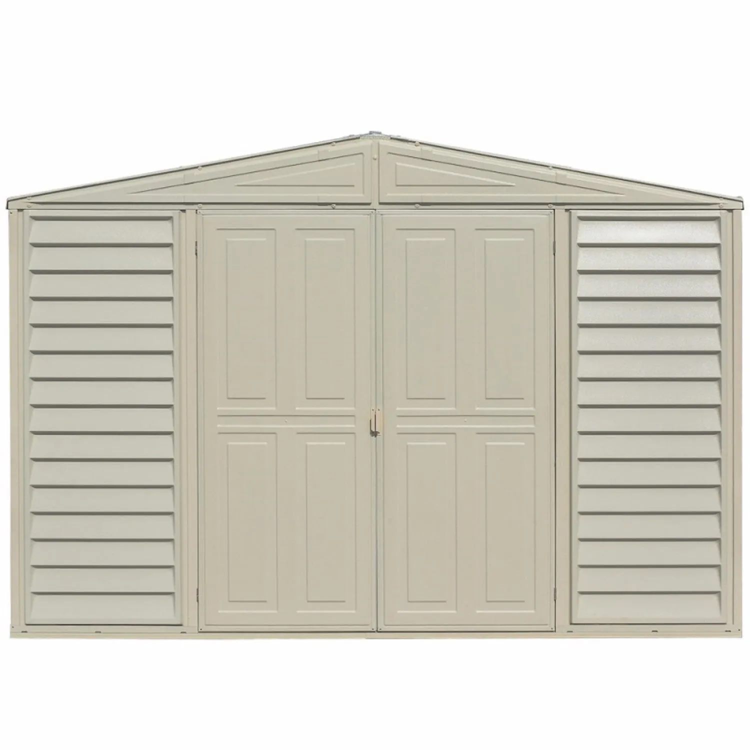 DuraMax | Woodbridge 10.5x5x7 Ft Vinyl Plastic Storage Shed with Foundation Frame