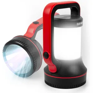 Duronic Camping Lantern LED Torch RL74, Hiking SOS Electric Red Flashing Rechargeable Flashlight, USB Charging, Emergency Light, Handheld or Freestanding