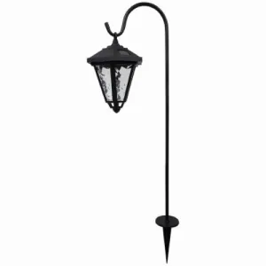 Fusion 24931 Black Shepherd's Hook Solar Hanging Coach Light - Quantity of 4