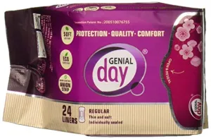 GENIAL DAY - Eco-Certified Cotton Liners with Anion Strip - 24 Count