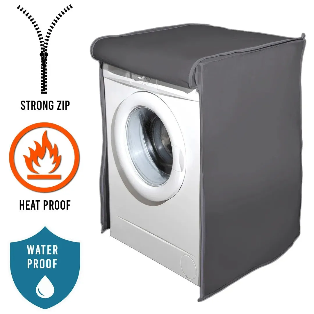 Grey Color Zip Open Close 100% Waterproof Front Loaded Washing Machine Cover (All Sizes Available)