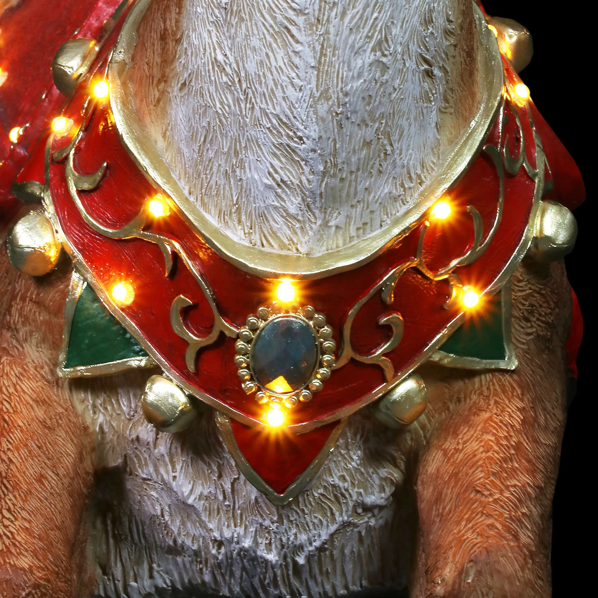 Hand Painted Christmas Reindeer Statue with LED Lights on a Battery Powered Timer, 22 Inches