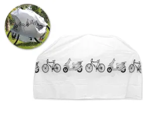 Heavy Duty Waterproof Bike Cover for Outdoor Bicycle Storage - White