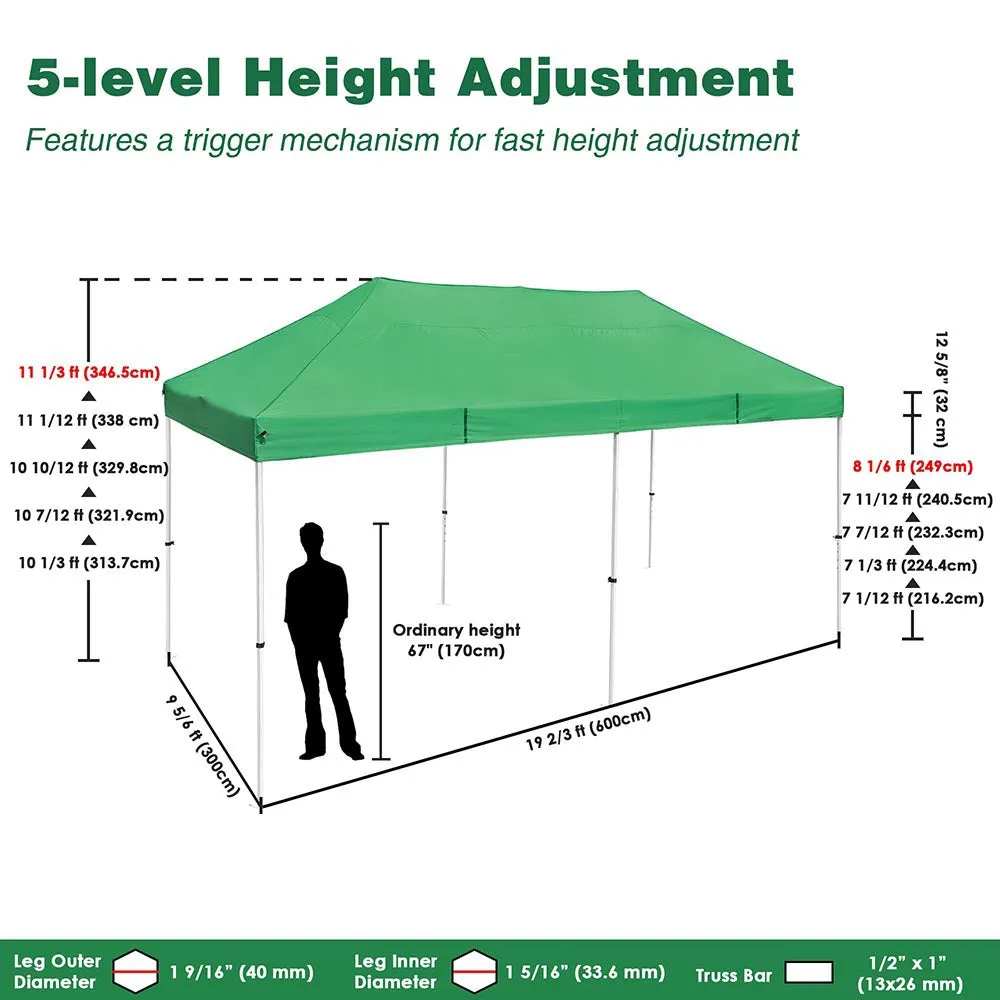 InstaHibit 10x20 ft Pop Up Canopy Comml. Instant Tent CPAI-84