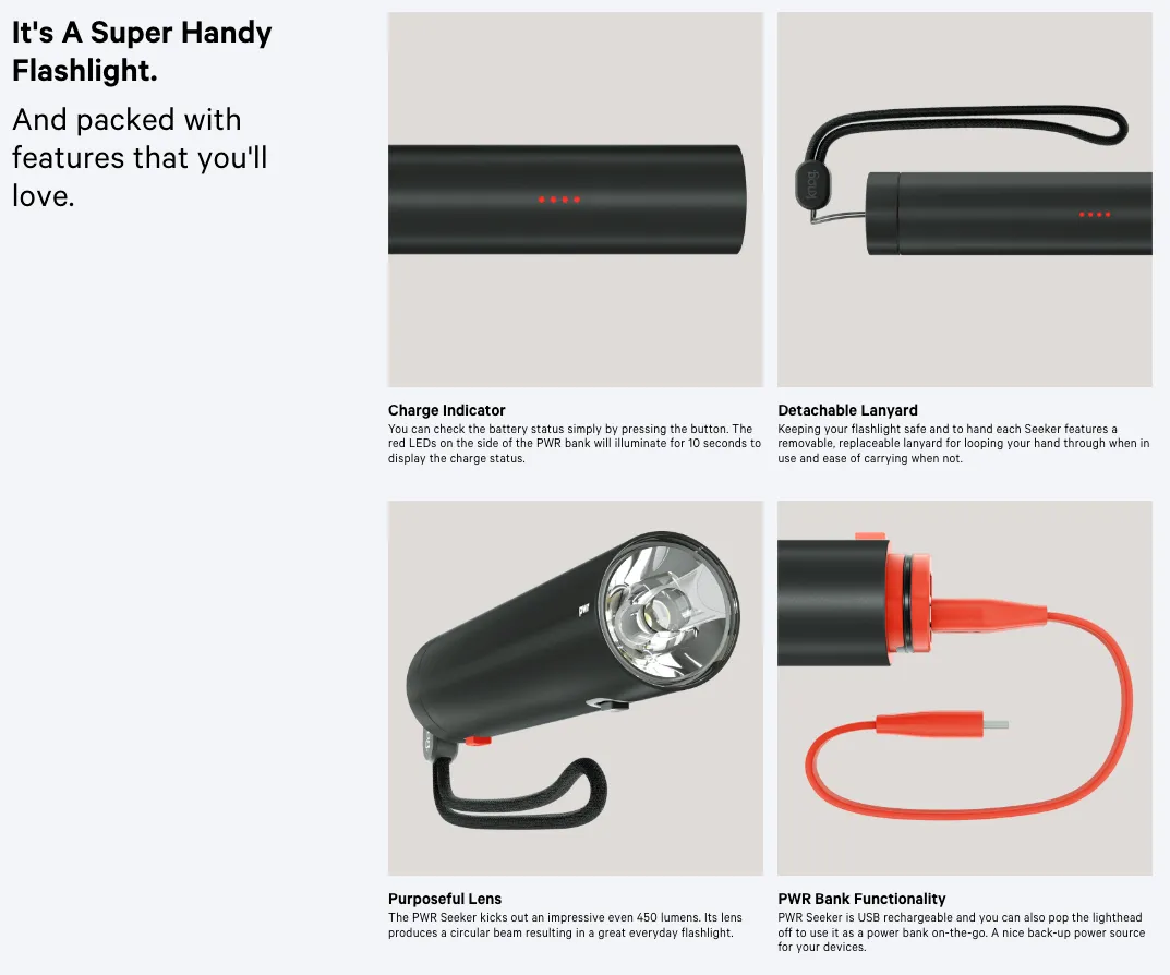 Knog PWR Seeker Flashlight - 450 Lumens