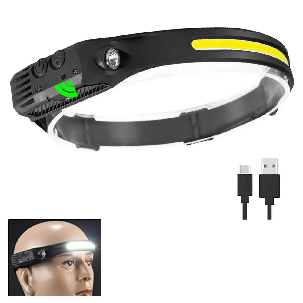 LED Sensor Headlamp Camping Search Light Head Flashlight Rechargeable Powerful Lamp Front Lanterns Headlights 6 Styles