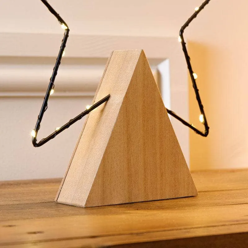 Micro LED Frame Plywood Star - 30cm