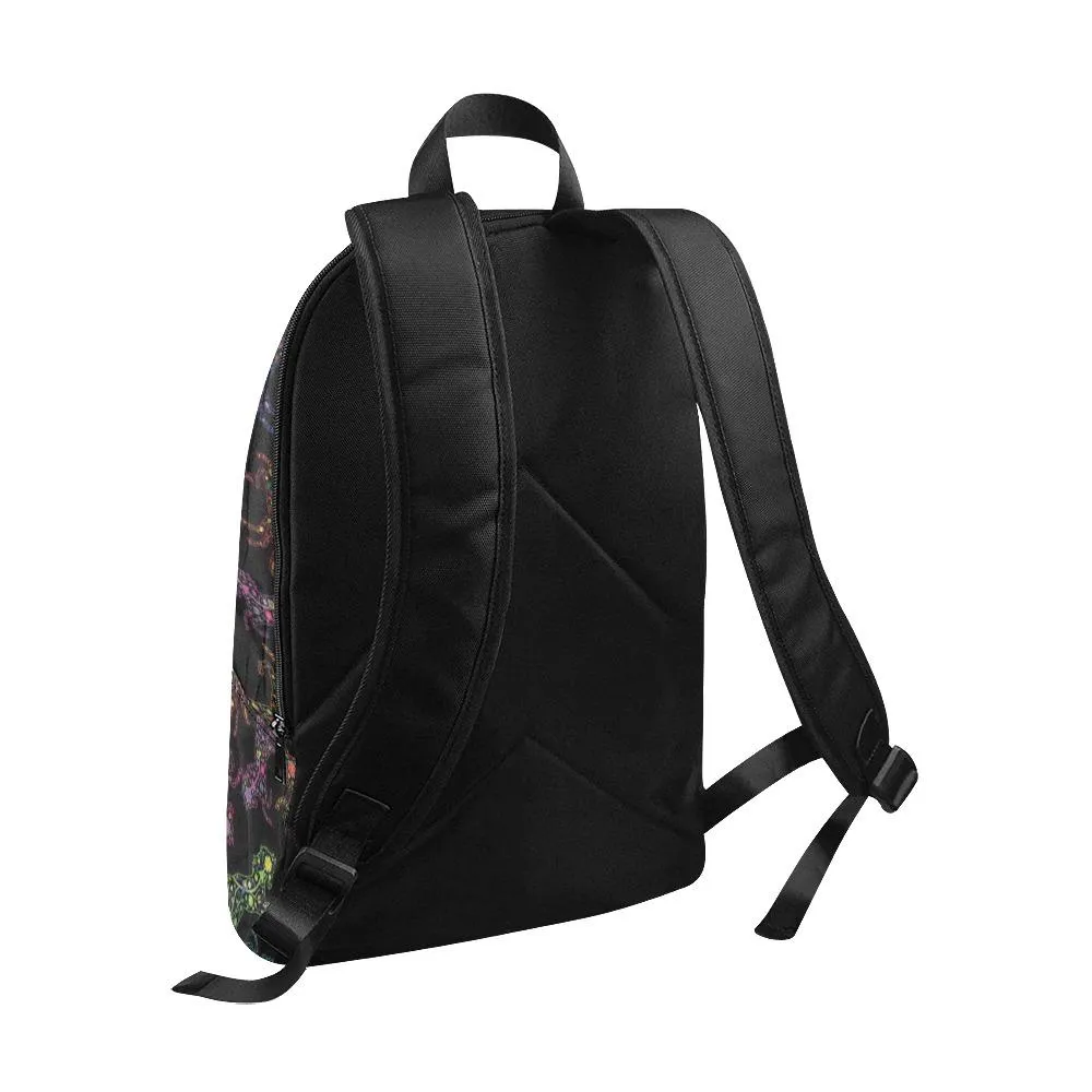 Neon Floral Horses Backpack for Adult