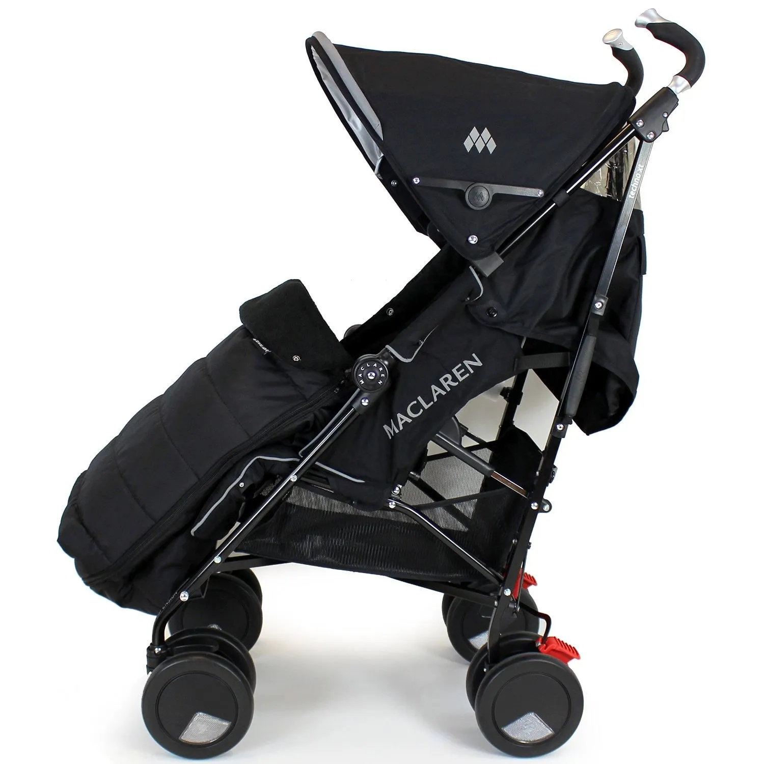 New Luxury Footmuff - Black Fit Maclaren Quest Triumph Techno 2012 Range